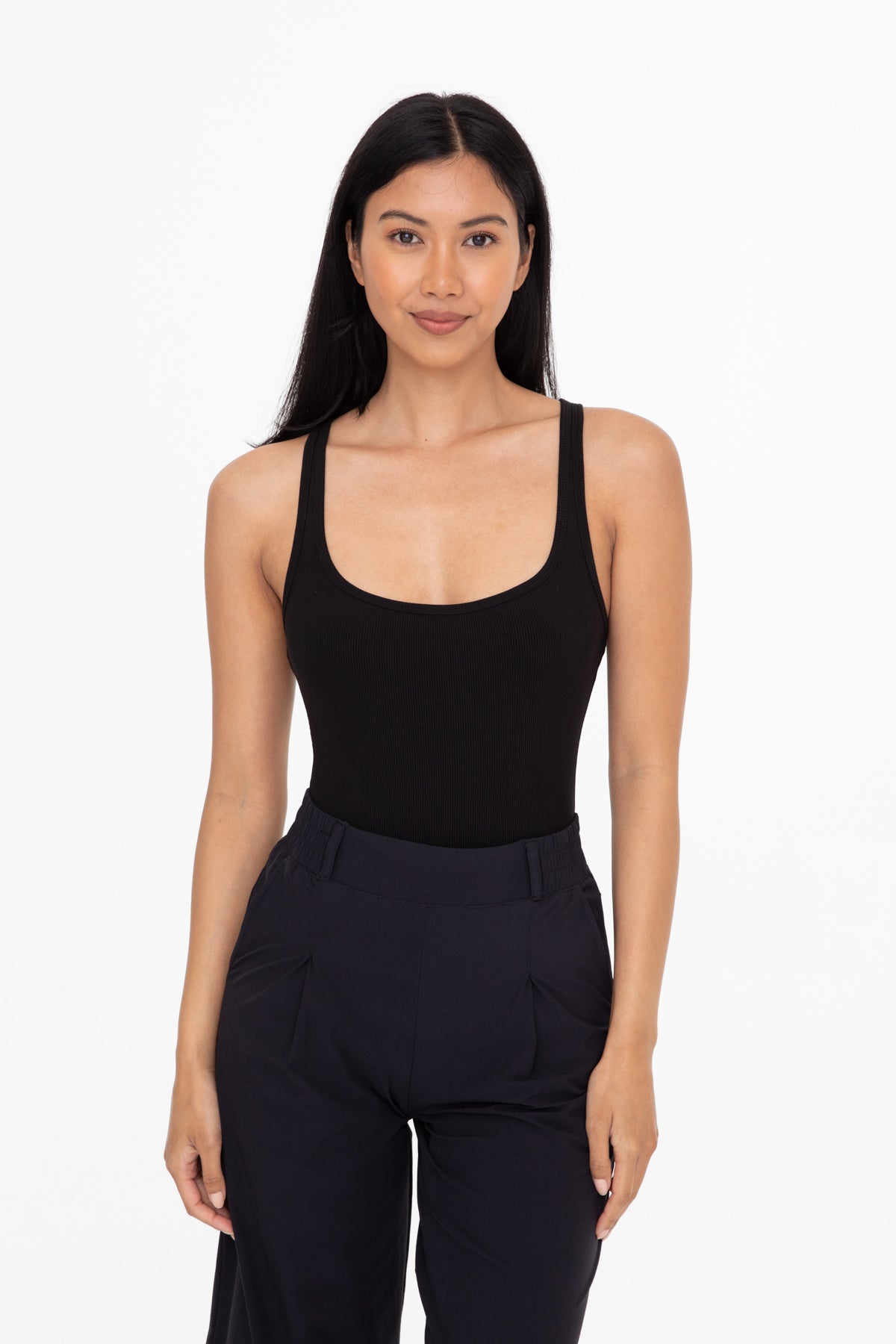 Black Ribbed Body Suit