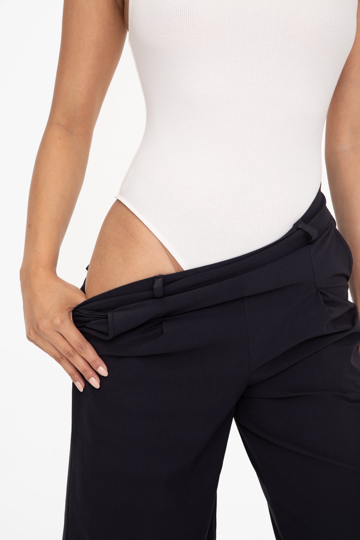 Black Ribbed Body Suit