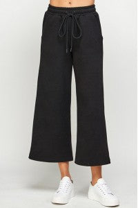 Quilted Textured Cropped Pants