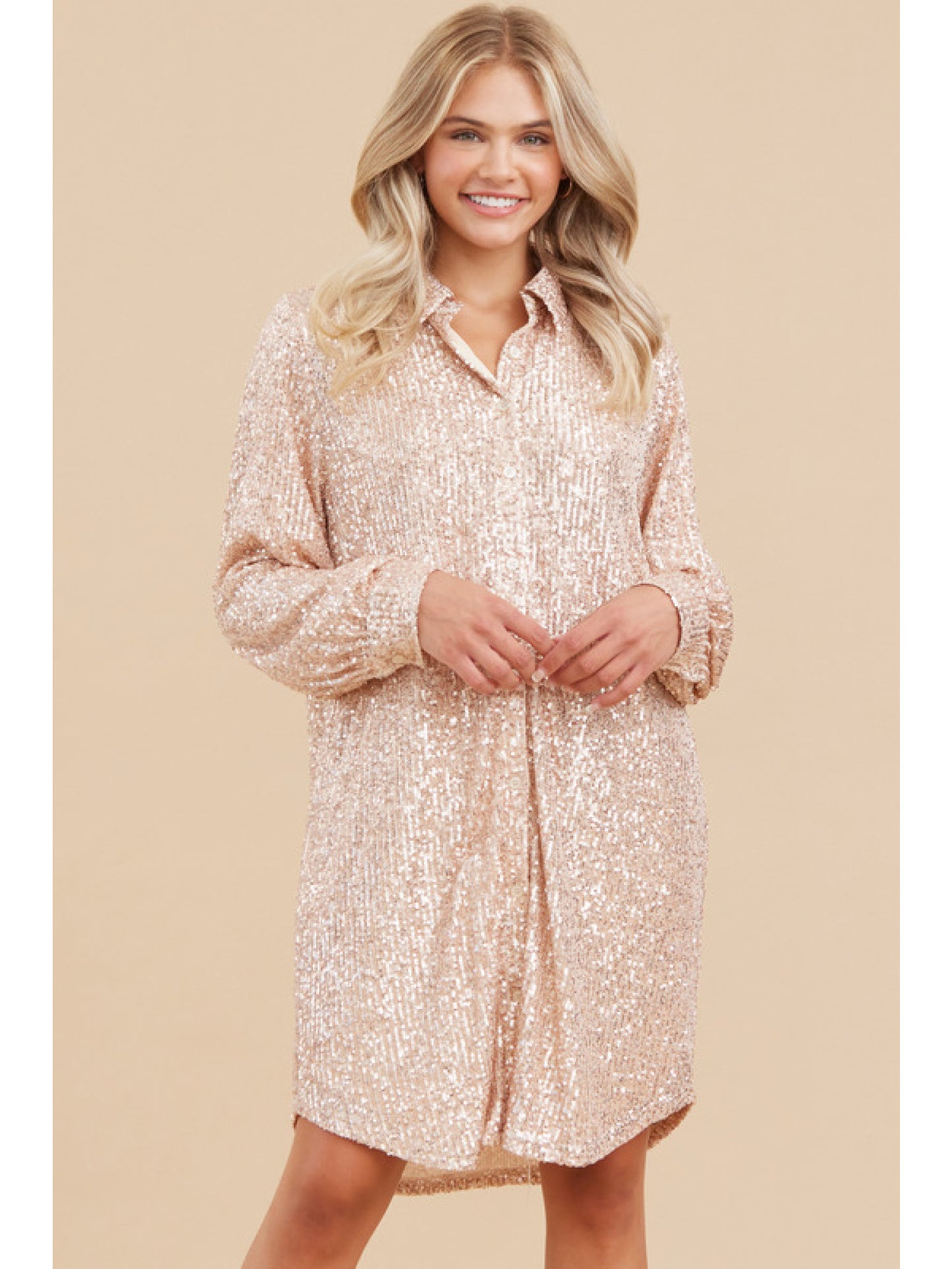Champagne Shirt Dress