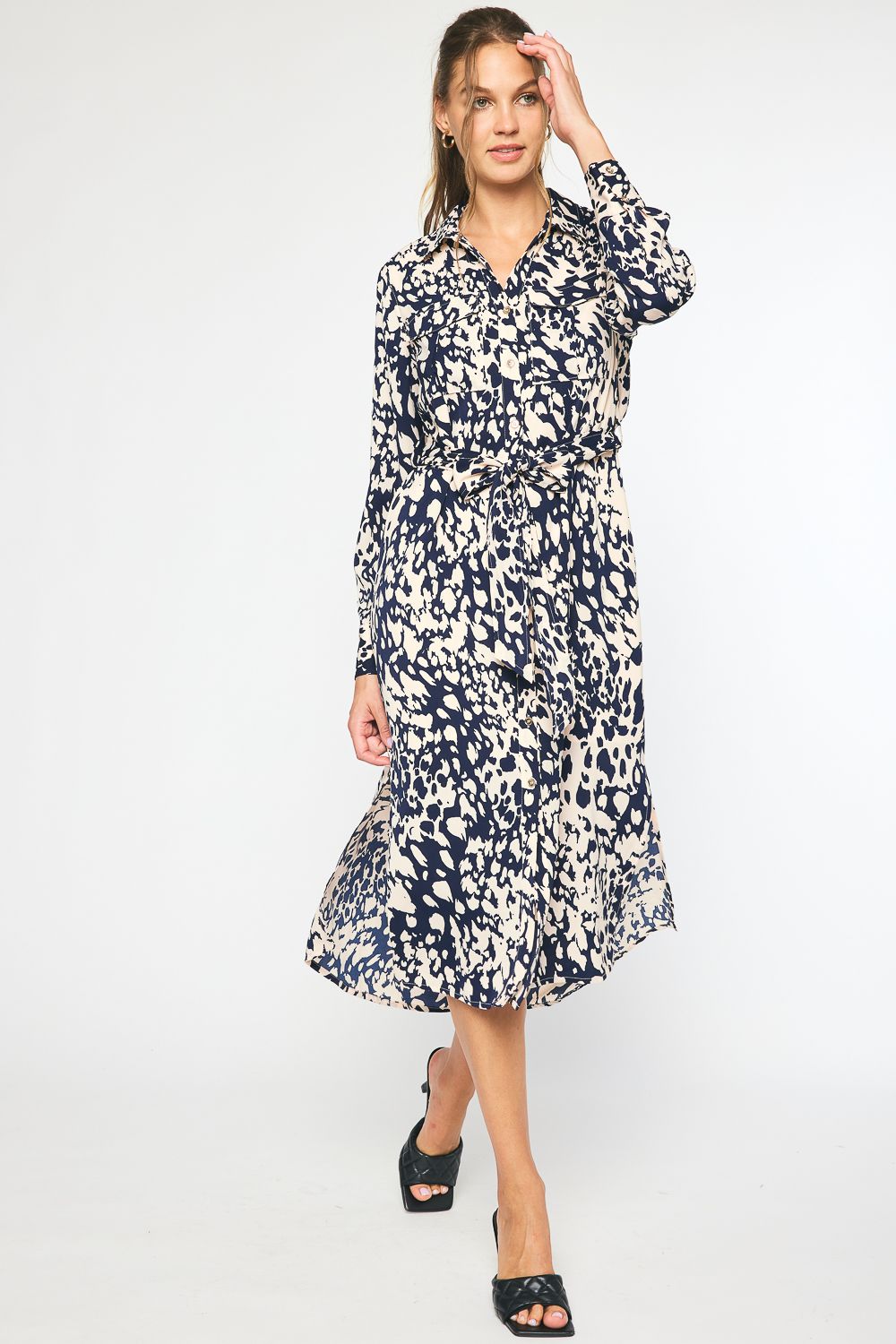 Marble Long Sleeve Dress