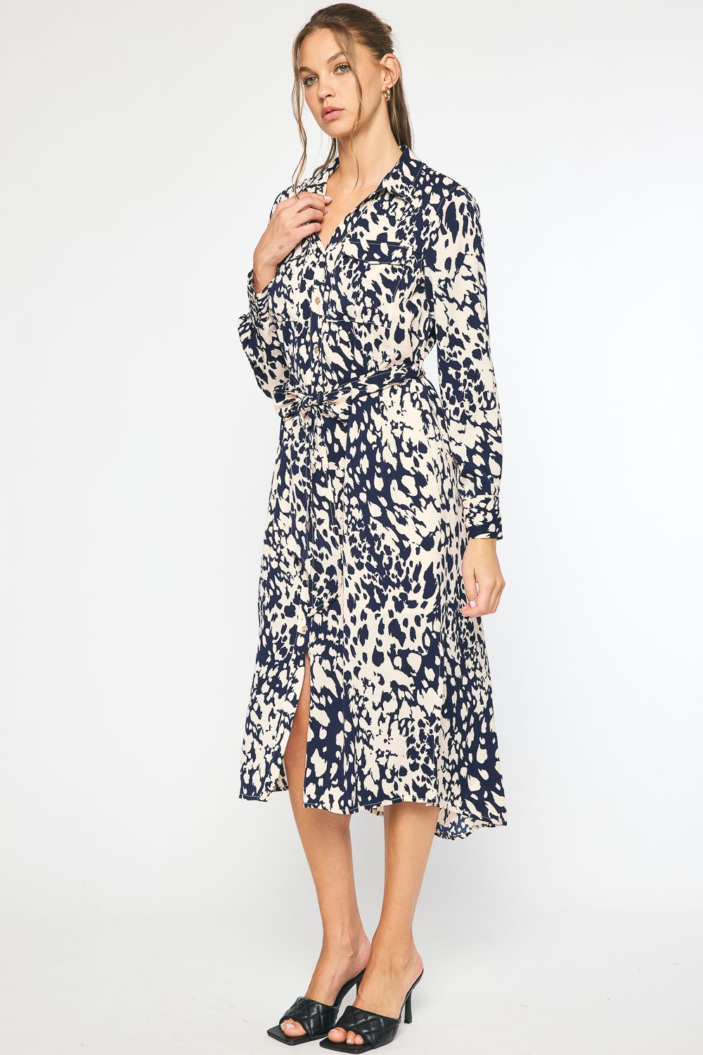Marble Long Sleeve Dress