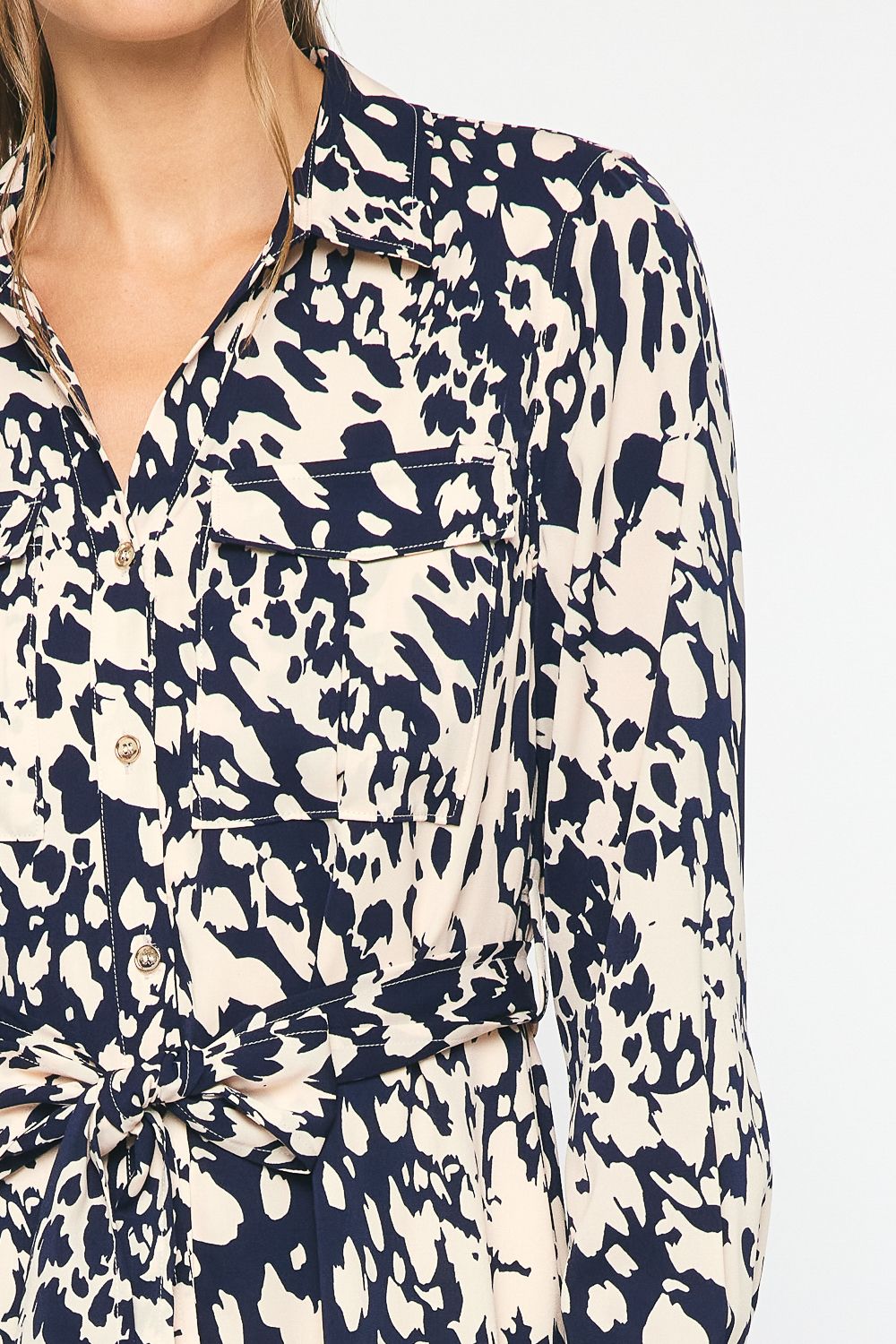 Marble Long Sleeve Dress
