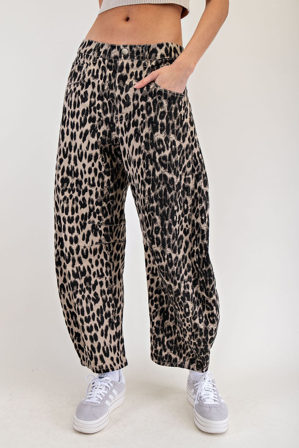 Leopard Barrel Jeans