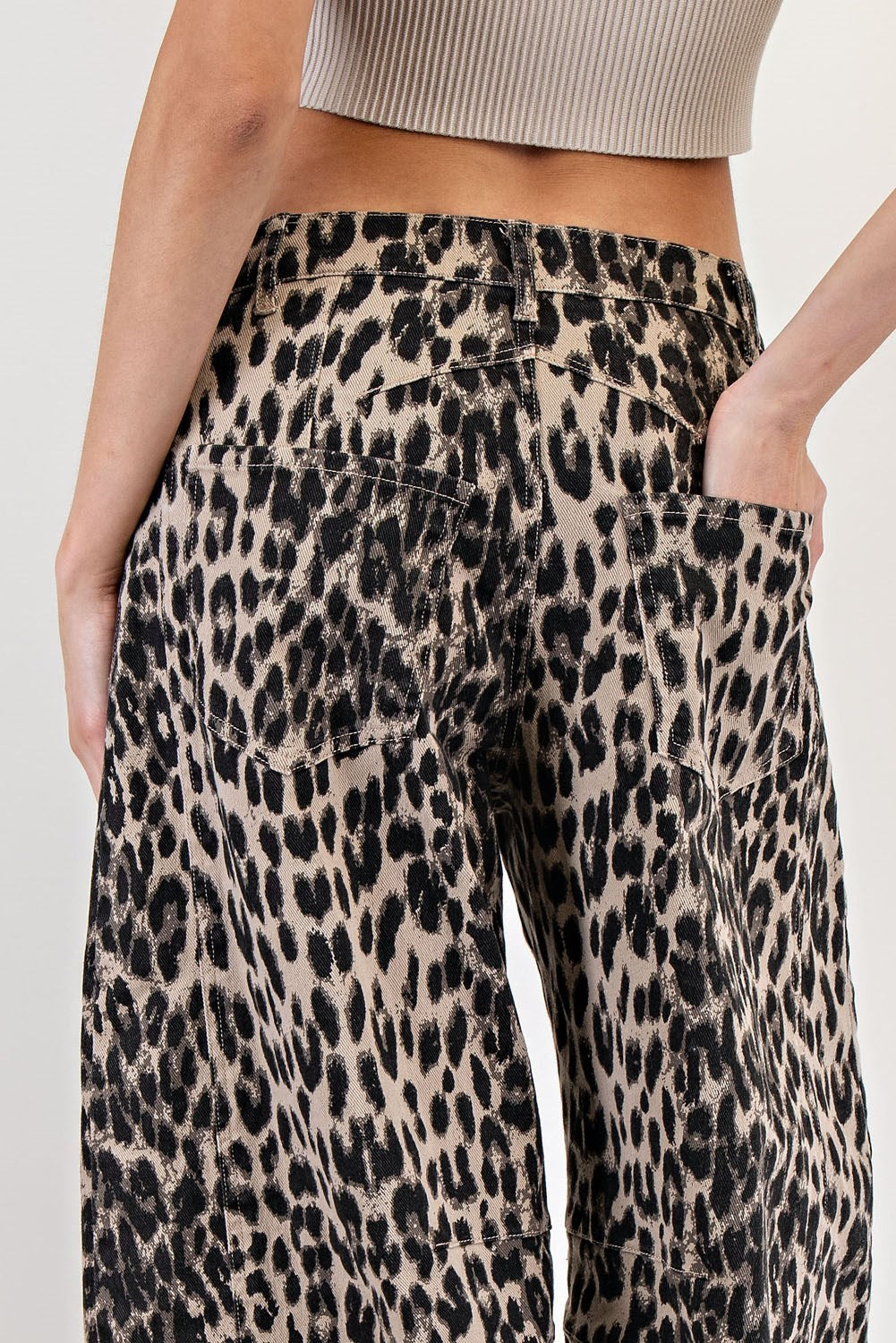Leopard Barrel Jeans