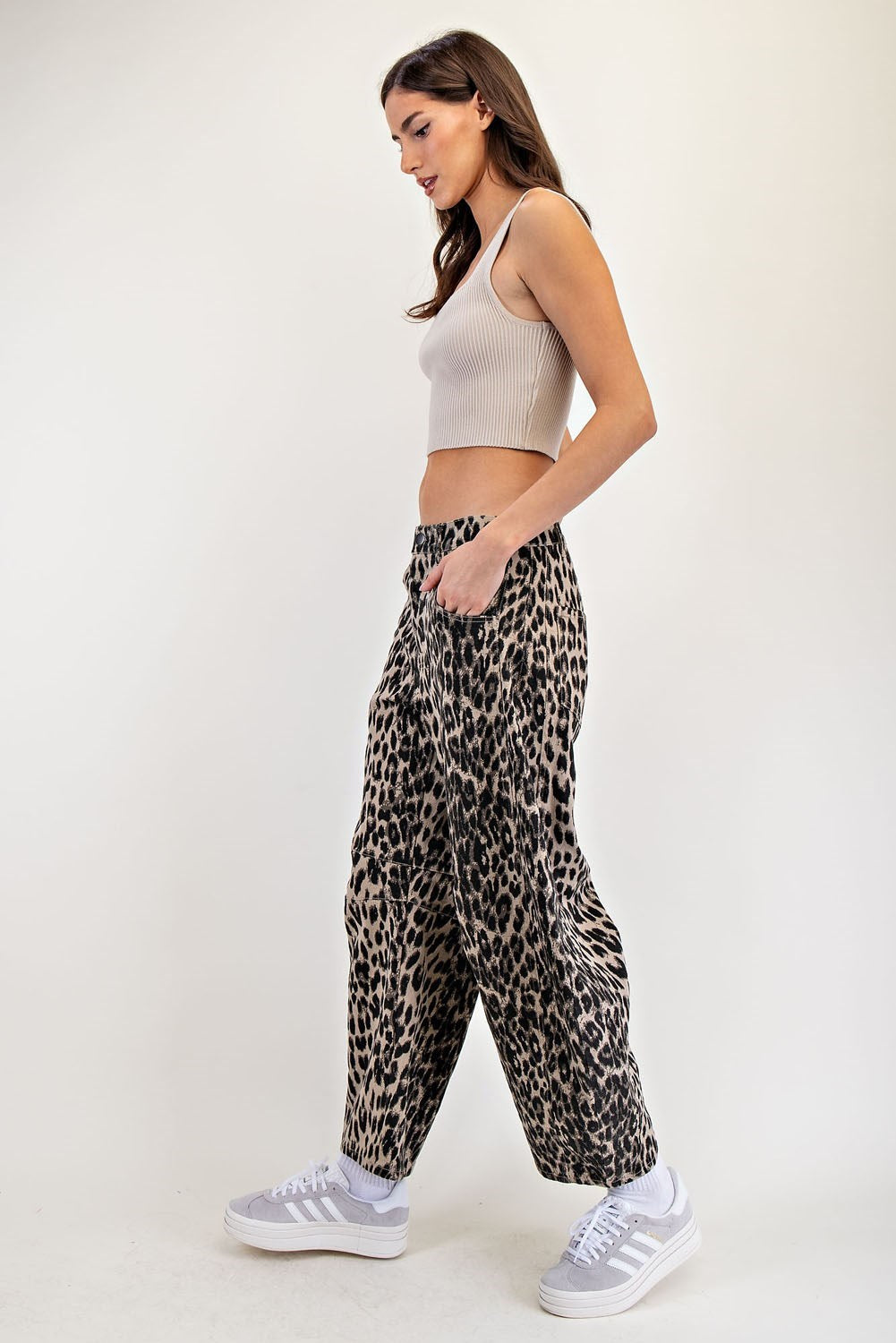 Leopard Barrel Jeans