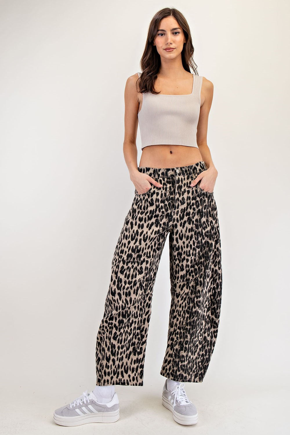 Leopard Barrel Jeans
