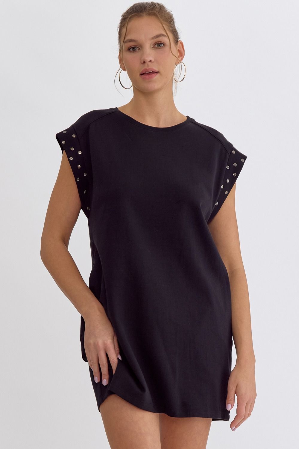 Black Dress with Stud Detail