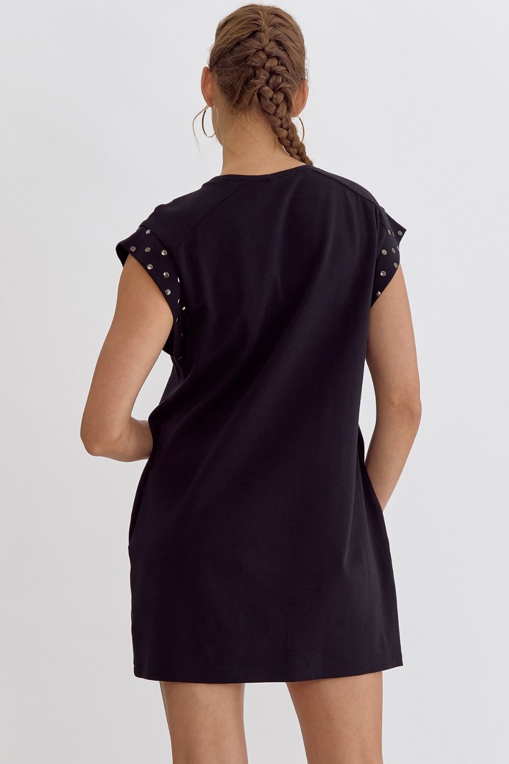 Black Dress with Stud Detail