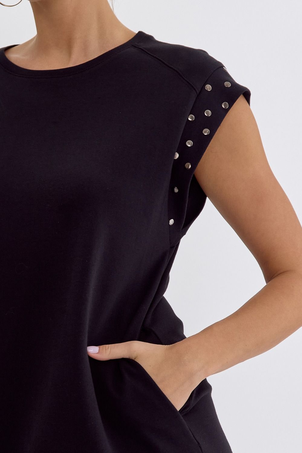 Black Dress with Stud Detail
