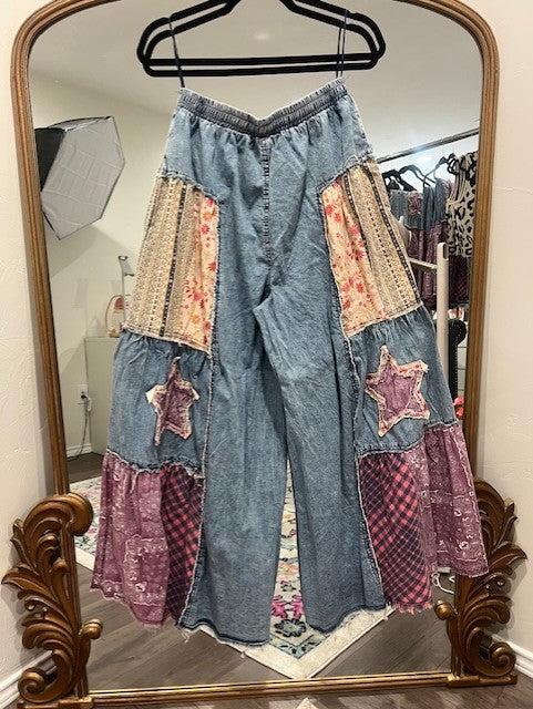 Patch Wide Leg Pants