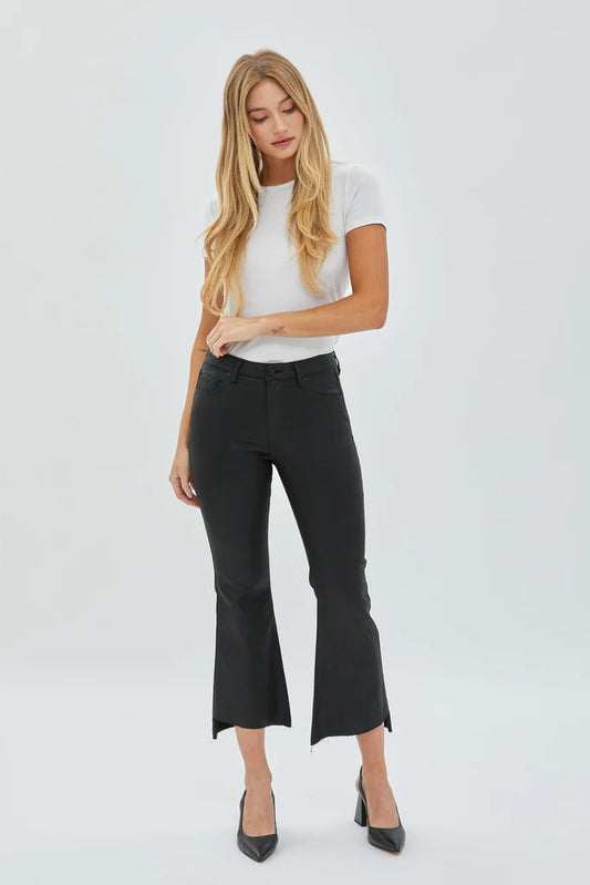 Happi Hidden Cropped Black Flare Jean