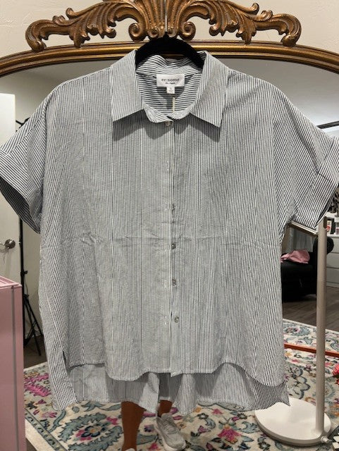 Navy Short Sleeve Top