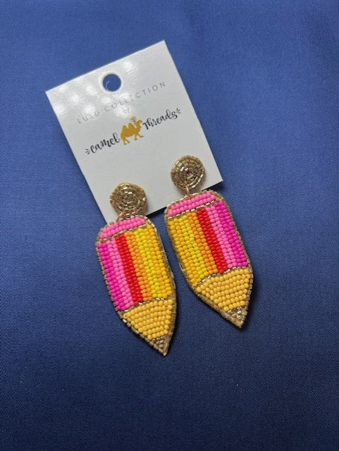 Beaded Teacher Earrings
