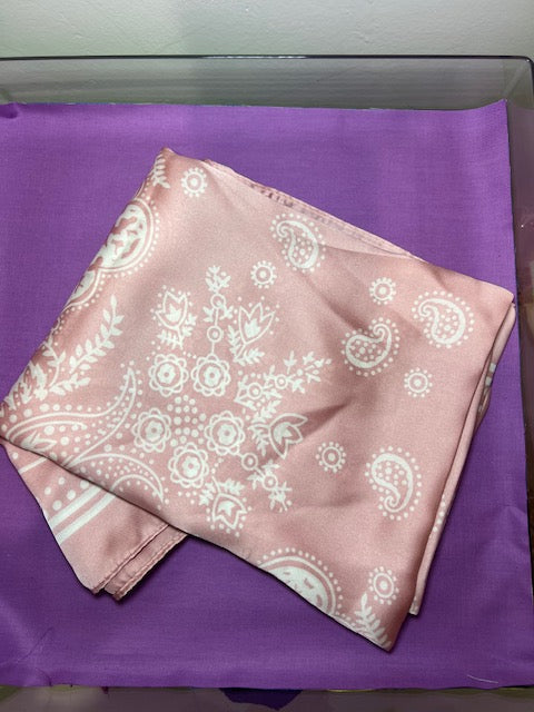 Pink Silk Bandana