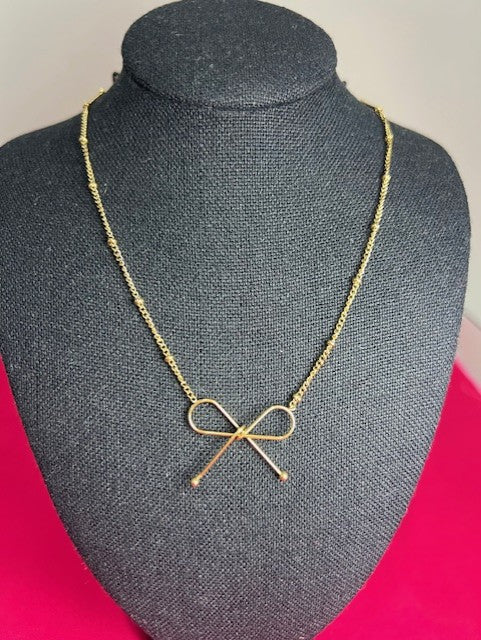 Gold Bow Necklace